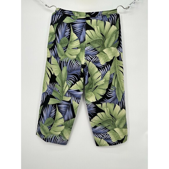 Tommy Bahama Capri Pants Women's Size S Green Silk Floral Print Wide Leg‎ - Picture 1 of 12